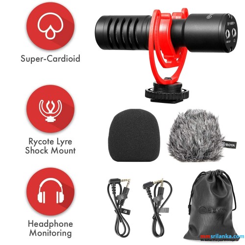 BOYA BY-MM1+ SUPER CARDIOID SHOTGUN MICROPHONE (6M)